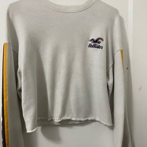 Hollister white long sleeved crop top. Size small.